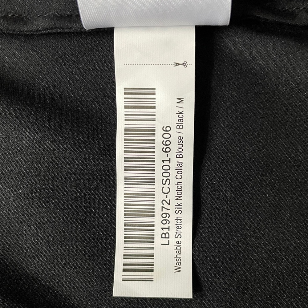 Quince Washable Stretch Silk Notch Collar Blouse - Black - Picture 7 of 7